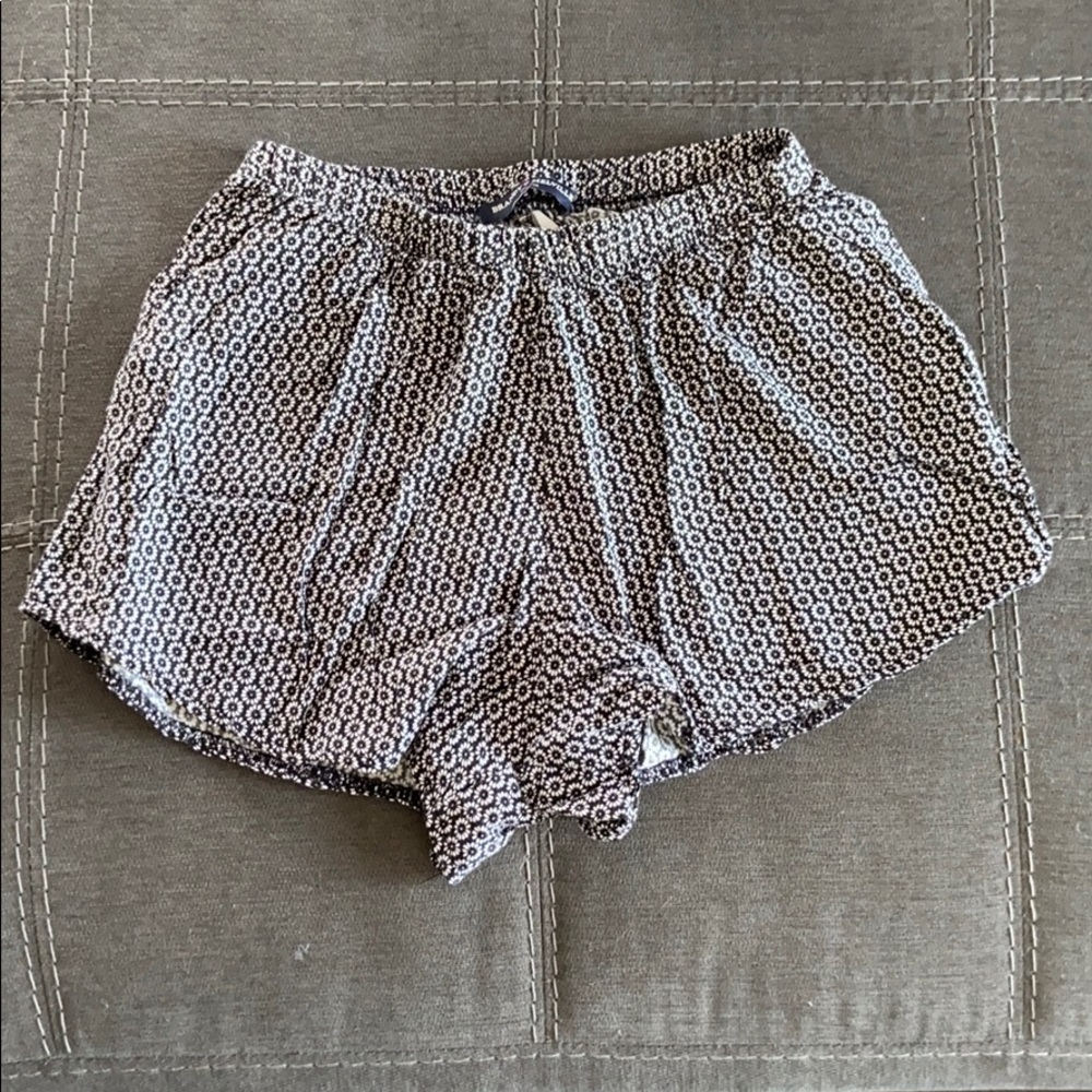 Brandy Melville black & white flower print shorts